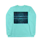 LalaHangeulの遠近グリッドのネオン宇宙 Long Sleeve T-Shirt