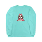 ワンコとにゃんちゃんズの毛布にくるまるシーズー Long Sleeve T-Shirt