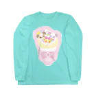 🎀りぼんぱ～ら～🎀のぱんだクレープ ロングスリーブTシャツ