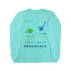 ハロー! オキナワの八重山地図 with ミンサー柄 Long Sleeve T-Shirt