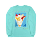 Quatre Illustrationのキャトル切手_フルーツパフェ Long Sleeve T-Shirt