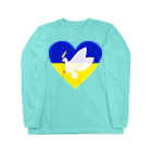 LalaHangeulのPray For Peace ウクライナ応援 ロングスリーブTシャツ