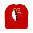 LalaHangeulのRockhopper penguin　(イワトビペンギン)　バックプリント Long Sleeve T-Shirt :back