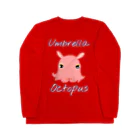 LalaHangeulのumbrella octopus(めんだこ) 英語バージョン② ロングスリーブTシャツ