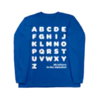 PyriteDesignの26 letters in the alphabet【Tshirt】【Design Color : White】【Design Print : Front ロングスリーブTシャツ