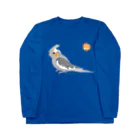 LittleLoroのオカメインコ ひな スケッチ 中雛 ほぺちゃん 0456 ロングスリーブTシャツ