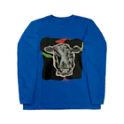 hehehe のikasu cow ロングスリーブTシャツ