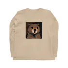 ゆうゆうのドッド絵キュートなおつかれカワウソ君 Long Sleeve T-Shirt :back