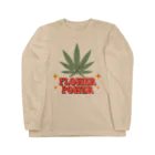 420 MUSIC FACTORYのFLOWER POWER 大麻 カナビス マリファナ ガンジャ Long Sleeve T-Shirt