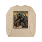 HappyFaceMarketのゴジラになりたい猫 CATZILLA Long Sleeve T-Shirt