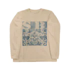 Ａ’ｚｗｏｒｋＳのSKULL&BONE TRIBAL GRUNGE WHT ON DENIM Long Sleeve T-Shirt