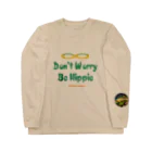 mixethnicjamamaneseのオリジナルロゴシリーズ　don't worry be hippie ロングスリーブTシャツ