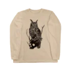 TurkeysDesignのフクロウとスカル Long Sleeve T-Shirt