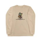 にこねこ【保護猫の保育園】の猫のぬいぐるみTシャツが登場🐱（カラー/文字黒） Long Sleeve T-Shirt