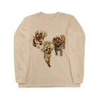 Yuhki | おばけのゆうき 公式オンラインショップのトイプードル３匹(ちぎり絵) Long Sleeve T-Shirt