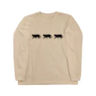 小鳥と映画館の黒猫の行進 Long Sleeve T-Shirt