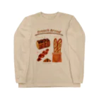 ぽんぽこあんぽんたんのFrench Bread Long Sleeve T-Shirt