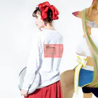 Tokyo feminist galのFREE PALESTINE ticket pink Long Sleeve T-Shirt :model wear (back, sleeve)