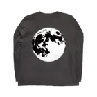 月蝕雑貨のモノクロの月 Long Sleeve T-Shirt :back