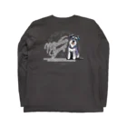 オリジナル工房プリントンのミニチュアシュナウザー前後イラスト プリント Long Sleeve T-Shirt :back