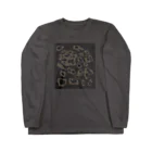 chiho_seal_shopのワモン アザラシ 柄 チャコール Ringed seal pattern Charcoal Long Sleeve T-Shirt