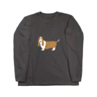 ゆいたっく／犬イラストのバセット・ハウンド ロングスリーブTシャツ