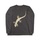 LalaHangeulのJapanese gecko(ニホンヤモリ)　英語デザイン Long Sleeve T-Shirt