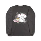 itsuto-こねこしょうしょうめんへらの「あまあまちょっとぬるめ」 ロングスリーブTシャツ