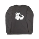 hanatatibana’s shopの画伯作 ふわふわ猫ちゃんロングスリーブTシャツ Long Sleeve T-Shirt