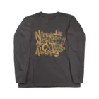にこねこ【保護猫の保育園】の落書きスタイルのタイポグラフィデザインTシャツが登場🐱（ベージュマーク） Long Sleeve T-Shirt