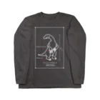 図鑑Tのスズリのテリジノサウルス図解Ｔ　白 Long Sleeve T-Shirt