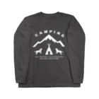 too muchの人間用のCAMPING　白 Long Sleeve T-Shirt