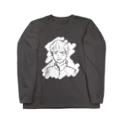 satomimitsukiの照れる少年 スクラッチ風白入り Long Sleeve T-Shirt