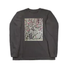 ｱｺﾞｳのグレーの百合の絵 Long Sleeve T-Shirt