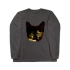 さび猫　サビニャックのお店のさび猫　サビニャック　かおだけ ロングスリーブTシャツ