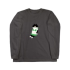 SUIMINグッズのお店の【中】緑のビキニのねこ Long Sleeve T-Shirt