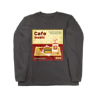 Teal Blue CoffeeのCafe music - CARDINAL RED BURGER - ロングスリーブTシャツ
