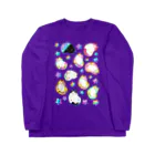 前田悠花｜イラストレーターの★キラキラ星と猫★(ふわふわバージョン) Long Sleeve T-Shirt