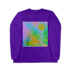 水草のサイケデリックな満月 Long Sleeve T-Shirt