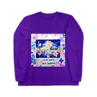 十二夜の書架のピアノと横浜の海・紫陽花の花びら（正方形） Long Sleeve T-Shirt