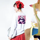 木馬の太っちょパンダ Long Sleeve T-Shirt :model wear (back, sleeve)