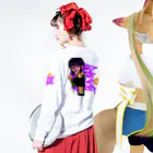 FS108(ファンタジスタ入れ歯)イラスト　絵描きの和彫りちゃん Long Sleeve T-Shirt :model wear (back, sleeve)