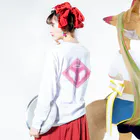 采-aya-の天使出没注意 Long Sleeve T-Shirt :model wear (back, sleeve)