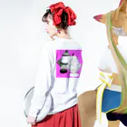 Bomberのアフォガードとプリン（ピンク） Long Sleeve T-Shirt :model wear (back, sleeve)