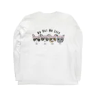 みきぞーん｜保護猫 ミッキー画伯と肉球とおともだちのmoo& chah & guri & ari Long Sleeve T-Shirt :back