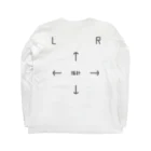 Udonkoの指針整体（グレー文字）　Left Right Long tee Long Sleeve T-Shirt :back