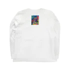 動物絵 Jamanakocic storeのトマトとアライグマカラフルアイテム Long Sleeve T-Shirt :back