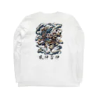 和柄 Japanese patternの和柄・Japanese pattern「風神雷神」 Long Sleeve T-Shirt :back