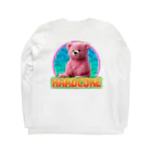 てくのちゃんのHARDCOREピンクのクマちゃん Long Sleeve T-Shirt :back