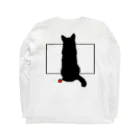 アトリエGINのロシアンブルー銀　「猫座り」 Tシャツ② Long Sleeve T-Shirt :back